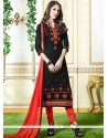 Flattering Embroidered Work Churidar Suit