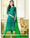 Customary Embroidered Work Churidar Suit