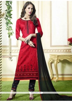 Noble Embroidered Work Churidar Suit