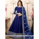 Observable Art Silk Navy Blue Floor Length Anarkali Suit