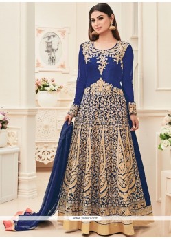 Mouni Roy Patch Border Work Banarasi Silk Floor Length Anarkali Suit