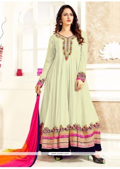 Customary Zari Work Floor Length Anarkali Suit