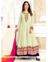 Customary Zari Work Floor Length Anarkali Suit