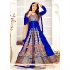 Regal Lace Work Blue Faux Georgette Floor Length Anarkali Suit