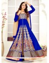 Regal Lace Work Blue Faux Georgette Floor Length Anarkali Suit