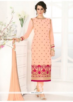 Swanky Embroidered Work Faux Georgette Churidar Designer Suit