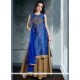 Dilettante Dupion Silk Blue Long Choli Lehenga