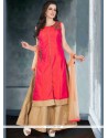 Mystical Red Chanderi Long Choli Lehenga