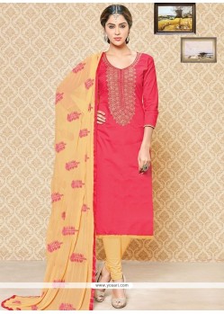 Tempting Embroidered Work Churidar Suit