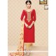 Pleasance Cotton Red Churidar Suit