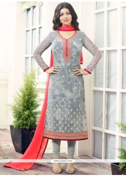 Ayesha Takia Grey Resham Work Churidar Designer Suit