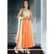 Stupendous Art Silk Orange Embroidered Work Readymade Suit