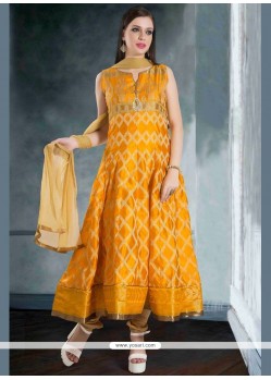 Elite Raw Silk Mustard Readymade Suit