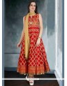 Intriguing Red Raw Silk Readymade Suit