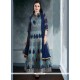 Catchy Chanderi Navy Blue Weaving Work Readymade Suit