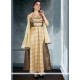 Prodigious Weaving Work Raw Silk Cream Readymade Suit