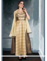 Prodigious Weaving Work Raw Silk Cream Readymade Suit