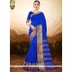 Aesthetic Blue Weaving Work Art Silk Traditional Designer Saree