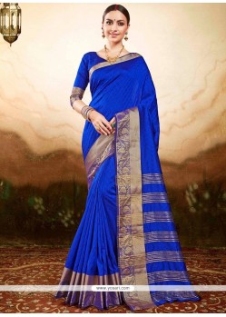 Aesthetic Blue Weaving Work Art Silk Traditional Designer Saree