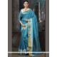 Tiptop Blue Designer Traditional Saree