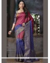 Striking Blue Art Silk Traditional Saree