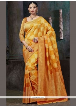 Intriguing Yellow Weaving Work Designer Traditional Saree