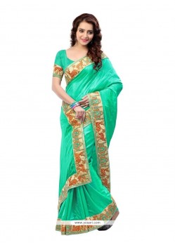 Excellent Sea Green Art Silk Traditional Designer Saree