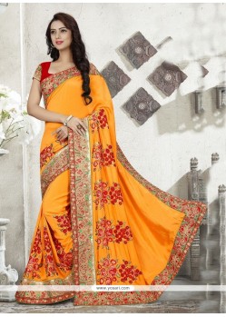 Distinctively Patch Border Work Traditional Saree