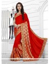 Wonderous Art Silk Red Traditional Saree