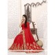 Jazzy Art Silk Red Resham Work Traditional Saree