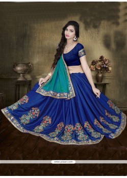 Phenomenal Patch Border Work Navy Blue Designer Traditional Saree