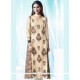 Jazzy Cotton Beige Embroidered Work Designer Kurti