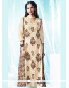 Jazzy Cotton Beige Embroidered Work Designer Kurti