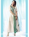 Titillating Off White Cotton Designer Kurti