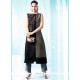 Entrancing Embroidered Work Cotton Black Designer Kurti