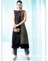 Entrancing Embroidered Work Cotton Black Designer Kurti