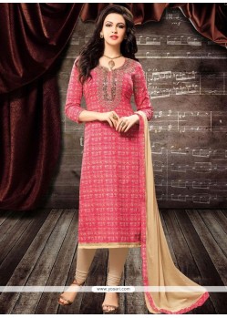 Cherubic Cotton Pink Churidar Designer Suit