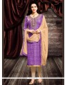 Beautiful Lavender Cotton Churidar Designer Suit