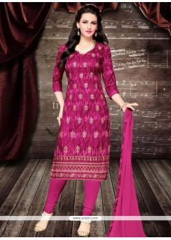 Praiseworthy Embroidered Work Cotton Churidar Designer Suit