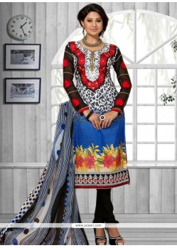 Flawless Faux Chiffon Multi Colour Churidar Suit