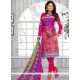 Miraculous Print Work Multi Colour Faux Chiffon Churidar Suit