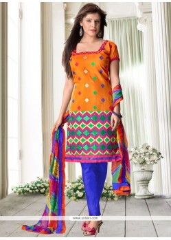 Staring Orange Churidar Suit