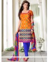 Staring Orange Churidar Suit