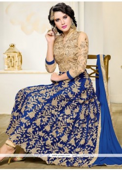 Elegant Blue Art Silk Anarkali Suit