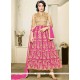 Amazing Lace Work Hot Pink Anarkali Salwar Suit