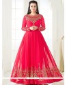 Diya Mirza Hot Pink Zari Work Floor Length Anarkali Suit