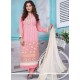 Absorbing Embroidered Work Faux Georgette Designer Straight Suit