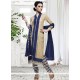 Beige And Navy Blue Cotton Pant Style Suit