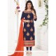 Ayesha Takia Embroidered Work Navy Blue Churidar Designer Suit