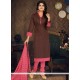 Distinctive Brown Churidar Suit